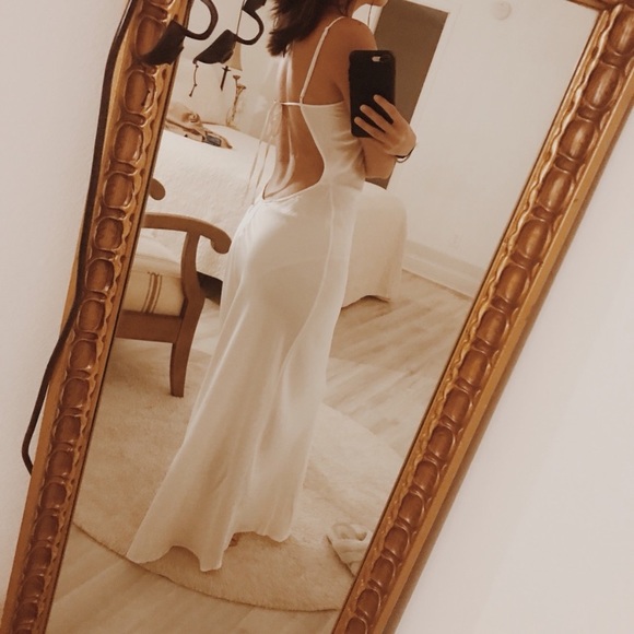 Vintage Y2K Backless 100% Silk Dress Mesh Bodice Beaded Silk Dress - Picture 10 of 16